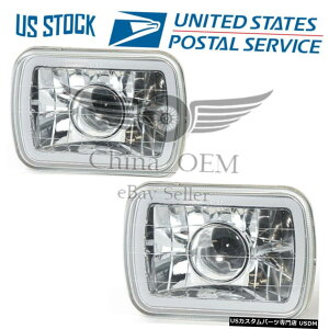 N[bL ChromevWFN^[wbhv7 XNGAhCrOvjo[TwbhCgNACg Chrome Projector Headlamp 7" square Driving Lamp Universal Headlight Clear Light