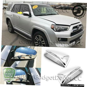 �N���[�����b�L �g���^4�����i�[2014-2020�p�̐V�����N���[���o�b�N�~���[�J�o�[���[���f�B���O�g�����̃y�A Pair New Chrome Rearview Mirror Cover Molding Trim For Toyota 4Runner 2014-2020 �y���s�A���i�z