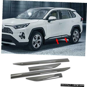 N[bL ABSN[{fBTChhA[fBOJo[fR[Vg^RAV42019-2021ɓK ABS Chrome Body Side Door Molding Cover Decoration Fit for Toyota RAV4 2019-2021