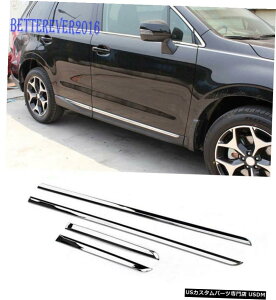 N[bL 2014-2018XotHX^[N[{fBTChhA[fBOJo[gK[jbVɓK Fits 2014-2018 Subaru Forester Chrome Body Side Door Molding Cover Trim Garnish
