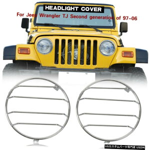 �N���[�����b�L �W�[�v�����O���[97-06TJ�p2PCS�x�[���t�����g�w�b�h���C�gABS�g�����J�o�[�L�b�g 2PCS Bezels Front Head Light ABS Trim Cover Kit for Jeep Wrangler 97-06 TJ �y���s�A���i�z