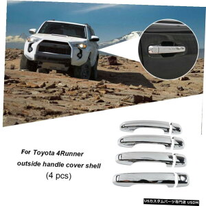 �N���[�����b�L �N���[��4pcs�O���h�A�n���h���J�o�[�g���^4�����i�[2017 + Chrome 4pcs External Door Handle Covers Decoration Trim For Toyota 4Runner 2017+ �y���s�A���i�z