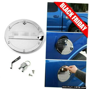 N[bL 1 *N[KXhAJo[R^NICLbv+tH[hF-150F150 15-18̃bNg 1*Chrome Gas Door Cover Fuel Tank Oil Cap + Lock Trim For Ford F-150 F150 15-18