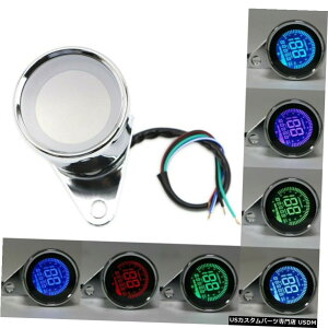 �N���[�����b�L LCD Digital Motorcycle Gauge Universal Speedometer Tachometer Odometer Chrome �y���s�A���i�z