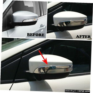 N[bL Ford Escape Kuga 2013-2016N[hAobN~[XgbvJo[g For Ford Escape Kuga 2013-2016 Chrome Door Rearview Mirror Strip Cover Trim