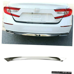 �N���[�����b�L �z���_�A�R�[�h2018-2020�p�N�����|���A�o���p�[�X�g���b�v�v���e�N�^�[�J�o�[�g���� For Honda Accord 2018-2020 Chrome Steel Rear Bumper Strip Protector Cover Trim