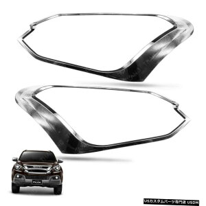 �N���[�����b�L Head Lamp Light Cover Chrome Trim 4 Pc Fit Isuzu Mu-X Mu X Suv 4 Doors 2017 On