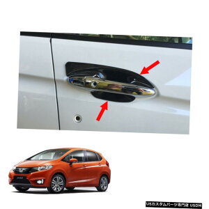 �N���[�����b�L Door Handle Bowl Insert Cover Carbon Black For Honda Jazz Fit GK5 2014 2016 17 �y���s�A���i�z