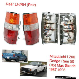 N[bL OHL200_bWRam50NbgXg[_1987-96 Tail Lamp Light Chrome Pair for Mitsubishi L200 Dodge Ram50 Clot Strada 1987-96