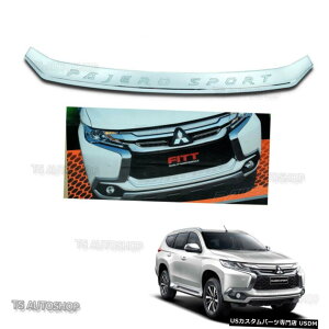 N[bL OHpWFeX|[c2016ptBbgN[tgop[CK[jbV Fitt Chrome Front Bumper Line Garnish For Mitsubishi Pajero Montero Sport 2016
