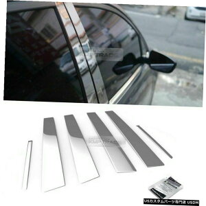 �N���[�����b�L Stainless Steel Chrome Window Pillar Molding 6Pcs For KIA 2002-2006 Rondo Carens �y���s�A���i�z