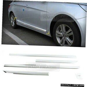 �N���[�����b�L Chrome Side Skirt Under Line Molding D-032 For HYUNDAI 2011-2014 YF Sonata / i45 �y���s�A���i�z