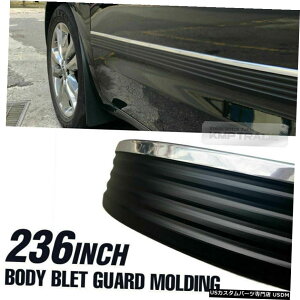 クロームメッキ ピックアップトラック用ドアサイドモールディングベルトエクステリアプロテクターロールブラッククローム Door Side Molding Belt Exterior Protector Roll Black Chrome For Pick up Truck