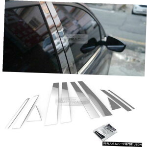 �N���[�����b�L Stainless Steel Chrome Window Pillar Molding 10P For HYUNDAI 2013-2018 Santa Fe �y���s�A���i�z