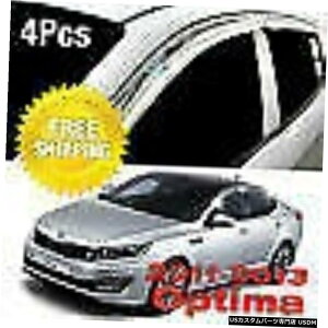 クロームメッキ Chrome Window Sun Vent Visor Rain Guards 4P K717 For KIA 2011-2015 Optima K5