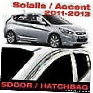 N[bL Chrome Window Sun Vent Visor Rain Guards 4P K728 For HYUNDAI 2011-17 Accent 5Dr