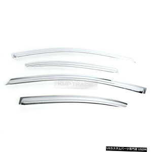 �N���[�����b�L Chrome Window Sun Vent Visor Rain Guards 4P K636 For HYUNDAI 2006-10 Accent 4Dr �y���s�A���i�z