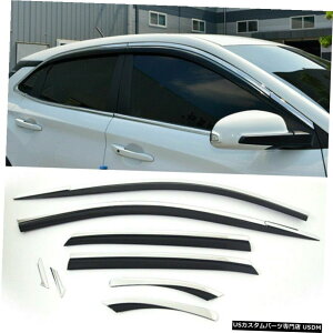 N[bL _ChEBhExgToCU[CK[hN[CD960for HYUNDAI 18-20Ri Diamond Window Vent Sun Visor Rain Guard Chrome Line D960 For HYUNDAI 18-20 Kona