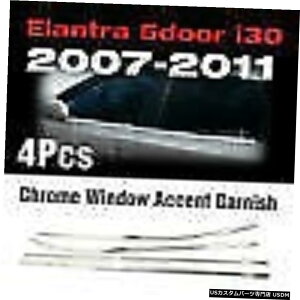 �N���[�����b�L �q�����_�C2008-2012�G�����g���c�[�����O�p�N���[���E�B���h�E�A�N�Z���g�K�[�j�b�V�����[���f�B���O4�� Chrome Window Accent Garnish Molding 4Pcs for HYUNDAI 2008-2012 Elantra Touring �y���s