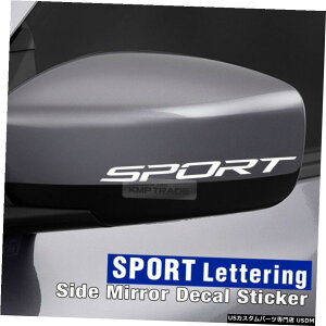 �N���[�����b�L ���j�o�[�T���J�[�T�C�h�~���[SPORT���^�����O�f�J�[���X�e�b�J�[�S�ԗp4�� Universal Car Side Mirror SPORT Lettering Decal Sticker 4Pcs for All Vehicle �y���s�A���i�z