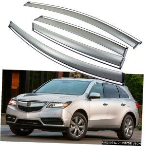 �N���[�����b�L 4x Car Window Visor Vent Deflector Sun/Rain Guards for Acura MDX 2014-2020 �y���s�A���i�z