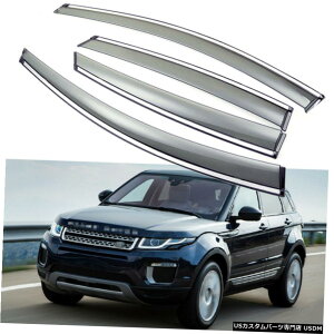 �N���[�����b�L 4x Window Visor Vent Deflector Sun/Rain Guards for Range Rover Evoque 2012-2019 �y���s�A���i�z