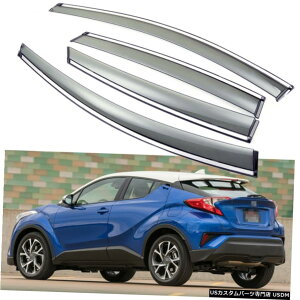 N[bL 4x Car Window Visor Vent Deflector Sun/Rain Guards for Toyota C-HR CHR 2018-2020