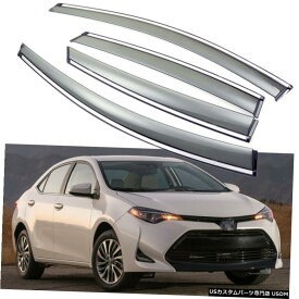 クロームメッキ Car Window Visor Vent Shade Sun/Rain Guards for Toyota Corolla Sedan 2014-2019