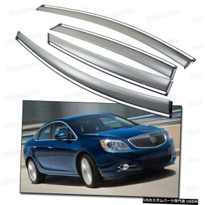 �N���[�����b�L Window Visor Vent Shade Rain/Sun/Wind Guard for 2012-2015 13 14 Up Buick Verano �y���s�A���i�z