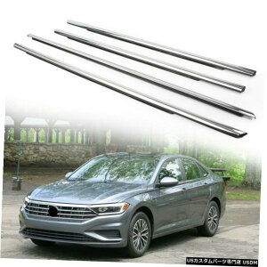 �N���[�����b�L 4PCS Windows Weatherstrip Window Moulding Trim Seal Belt for VW Jetta 19 Chrome �y���s�A���i�z