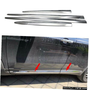 N[bL ABS Chrome Body Side Door Molding Cover Trim Decor Fit for 2016-2020 Fiat 500X
