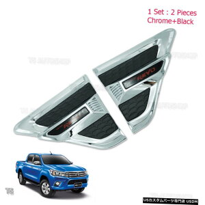 N[bL Side Vent Fender Cover Chrome Trim 2 Pc To Toyota Hilux Revo 2015 2016 2017