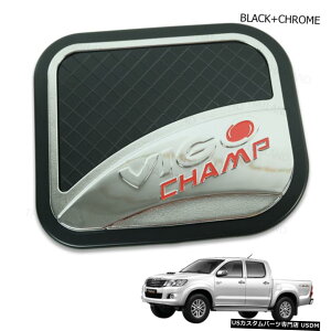 N[bL R^NLbvJo[ubNN[1g^nCbNXr[SsbNAbv2005-14 Fuel Oil Tank Cap Cover Black Chrome 1Pc To Toyota Hilux Vigo Pickup 2005 - 14
