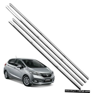 �N���[�����b�L Fits Honda Jazz Fit GK 2014 15 17 Trim Line Window Sill Cover Chrome �y���s�A���i�z