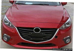 クロームメッキ ABS Chrome Front Head Light Lamp Cover Trim 2pcs For Mazda 3 / Axela 2014-2016