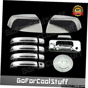 N[bL g^2014-18^hN[4hAnh~[e[Q[gKXLbvJo[J For Toyota 2014-18 Tundra Chrome 4 Door Handle Mirror Tailgate Gas Cap Cover Cam