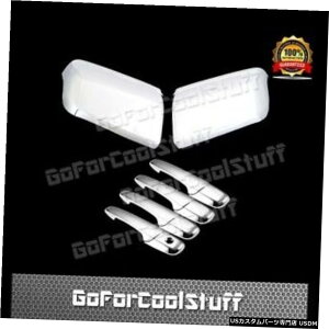 N[bL 2009-2016 FORD FLEX Combo set 2 TOP Half Mirrors + 4 Door Handles Chrome Cover