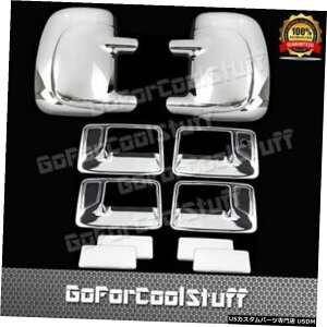 N[bL For Ford F-250 1999-2006 4 Door Handle w/o Pskh + Mirror W/O Signal Chrome Cover