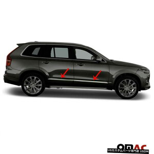 N[bL Chrome Side Door Streamer Guard Stainless Steel for Volvo XC90 2015-2020