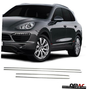 N[bL Fits Porsche Cayenne 2003-2018 Chrome Side Door Trim Streamer S.Steel 4 Pcs