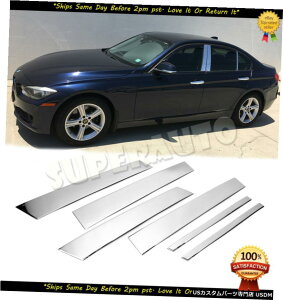 クロームメッキ For 2012-2016 BMW F30/F31 Sedan 3 Series Chrome Stainless 6pcs Pillar Post Trims