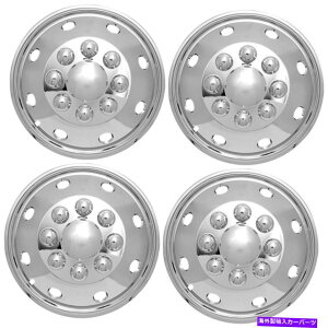 Wheel Covers Set of 4 4p\R̐ݒ16" 8ORV VAN TRUCK CHROME SNAP ONzC[LbvX`[EzC[Jo[ 4 Pc Set 16" 8 Lug RV VAN TRUCK CHROME SNAP ON Hubcaps Steel Rim Wheel Covers