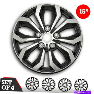 Wheel Covers Set of 4 4̃zC[LbṽZbg15" SWISS DRIVEzC[Jo[ wSPAx CHROMEBLACK ABSȈՃCXg[ Set of 4 Hubcaps 15" SWISS DRIVE Wheel CovergSPAhCHROME & BLACK ABS Easy Install