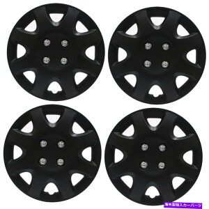 Wheel Covers Set of 4 X`[zC[LbvJo[邽߂14" }bgubNnu4_ZbǵAJo[Lbv 4 Piece Set of 14" Matte Black Hub Caps Cover for Steel Wheel Covers Cap