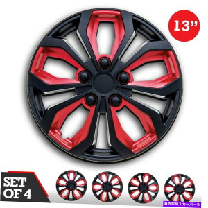 Wheel Covers Set of 4 4zC[Lbv13" SWISS DRIVEzC[Jo[ wSPAx̃ZbgBLACKRED ABSȈՃCXg[ Set of 4 Hubcaps 13" SWISS DRIVE Wheel CovergSPAh BLACK and RED ABS Easy Install