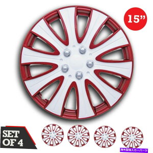 Wheel Covers Set of 4 4�̃z�C�[���L���b�v15 SWISS DRIVE�z�C�[���J�o�[ �wTAMPA�x RED��WHITE ABS UNIVERSAL�̃Z�b�g Set of 4 Hubcaps 15 SWISS DRIVE Wheel Cover �gTAMPA�h RED & WHITE ABS UNIVERSAL �y���s�A���i�z