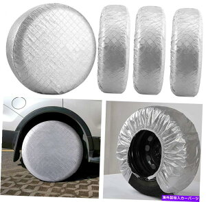 Wheel Covers Set of 4 RVzC[p^CJo[́AhUVTE^C4{ZbgLsOJ[̃^CJo[ Tire Covers for RV Wheel Covers Motorhome Tires Set of 4, Waterproof UV Sun Tire