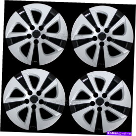 Wheel Covers Set of 4 4シルバー＆ブラック2016年から2021年のトヨタプリウス15" ホイールは、ハブがフルリムスキンキャップカバー 4 Silver & Black 2016-2021 Toyota Prius 15" Wheel Covers Hub Caps Full Rim Skins