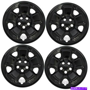 Wheel Covers Set of 4 4�u���b�N2014�N����2017�N�W�[�v�`�F���L�[�X�|�[�c17 �z�C�[���X�L���n�u�́A�t���E�����J�o�[�L���b�v 4 Black 2014-2017 Jeep Cherokee Sport 17 Wheel Skins Hub Caps Full Rim Covers �y���s�A
