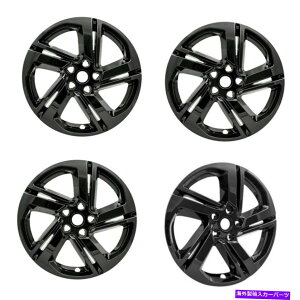 Wheel Covers Set of 4 4�̃z�C�[���X�L���J�o�[�t�B�b�g2018�N����2020�NGMC�̒n�`18" �O���X�u���b�N5�X�|�[�N�Z�b�g Wheel Skins Covers Fits 2018-2020 GMC Terrain 18" Gloss Black 5 Spoke Set Of 4